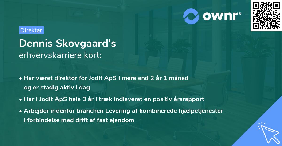 Dennis Skovgaard's erhvervskarriere kort