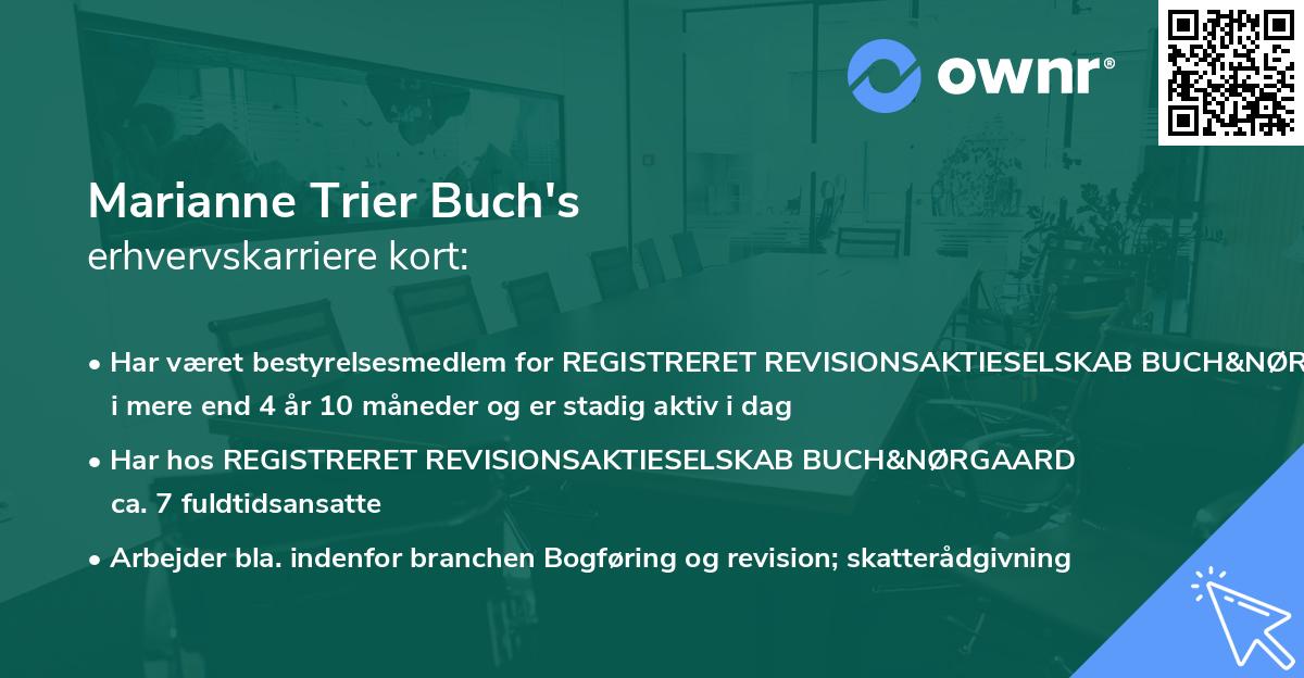 Marianne Trier Buch's erhvervskarriere kort