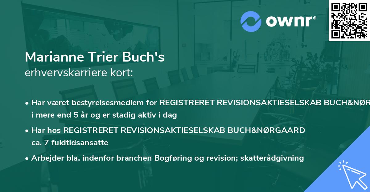 Marianne Trier Buch's erhvervskarriere kort