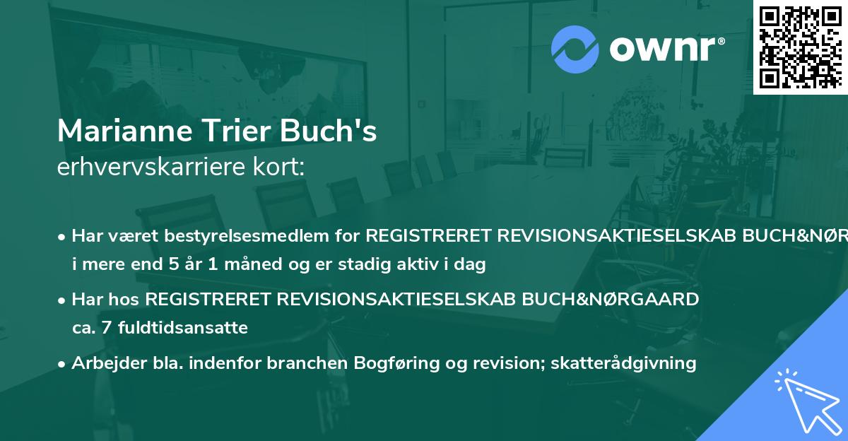 Marianne Trier Buch's erhvervskarriere kort