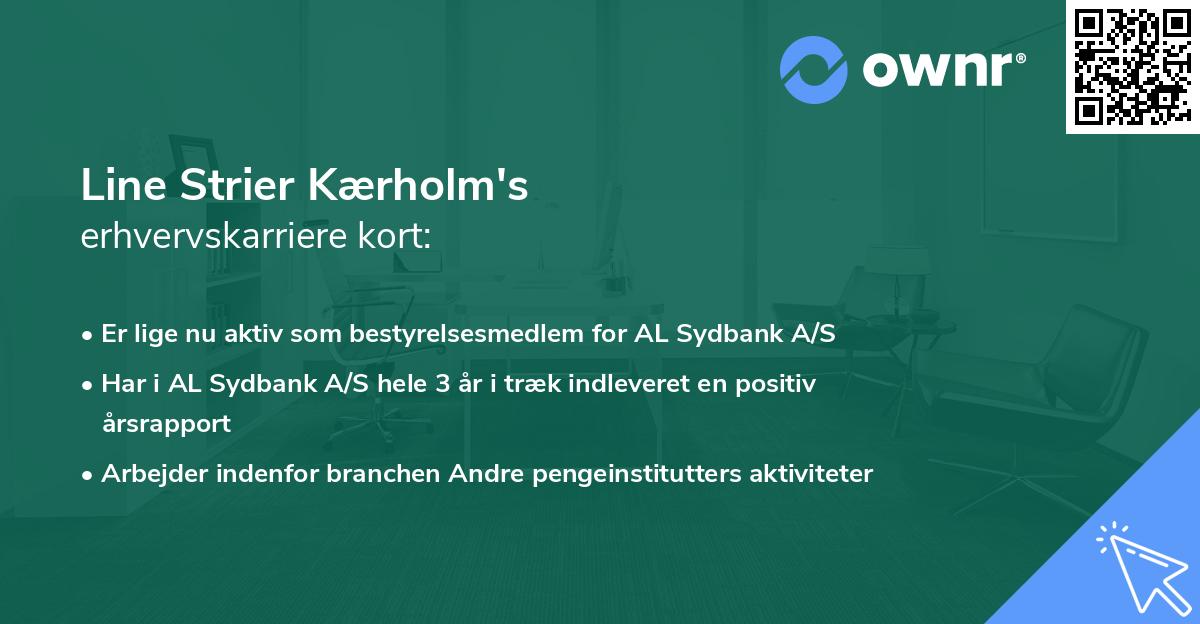 Line Strier Kærholm's erhvervskarriere kort