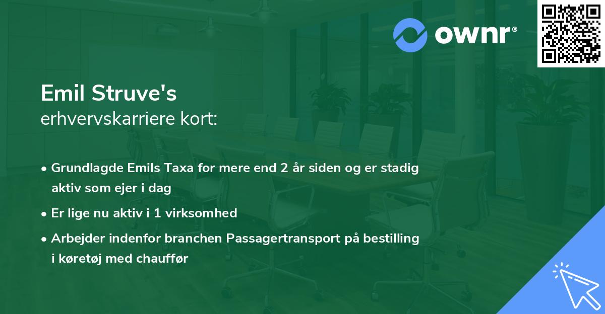 Emil Struve's erhvervskarriere kort