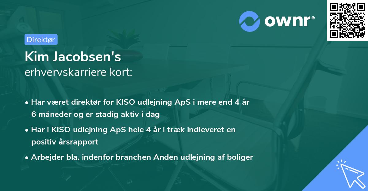 Kim Jacobsen's erhvervskarriere kort