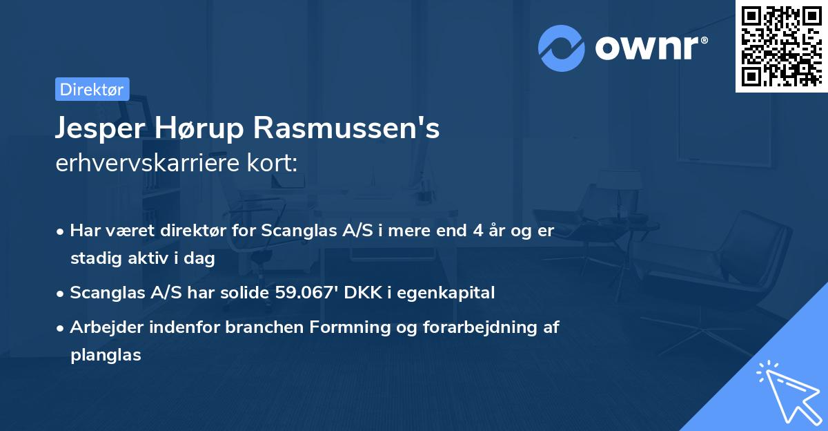 Jesper Hørup Rasmussen's erhvervskarriere kort