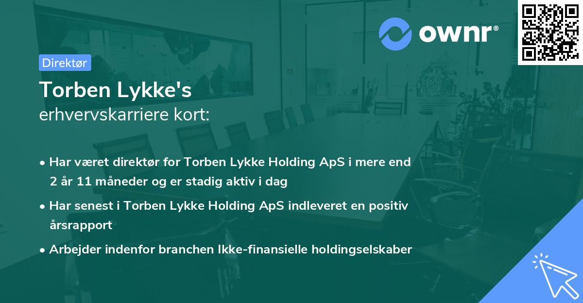 Torben Lykke's erhvervskarriere kort
