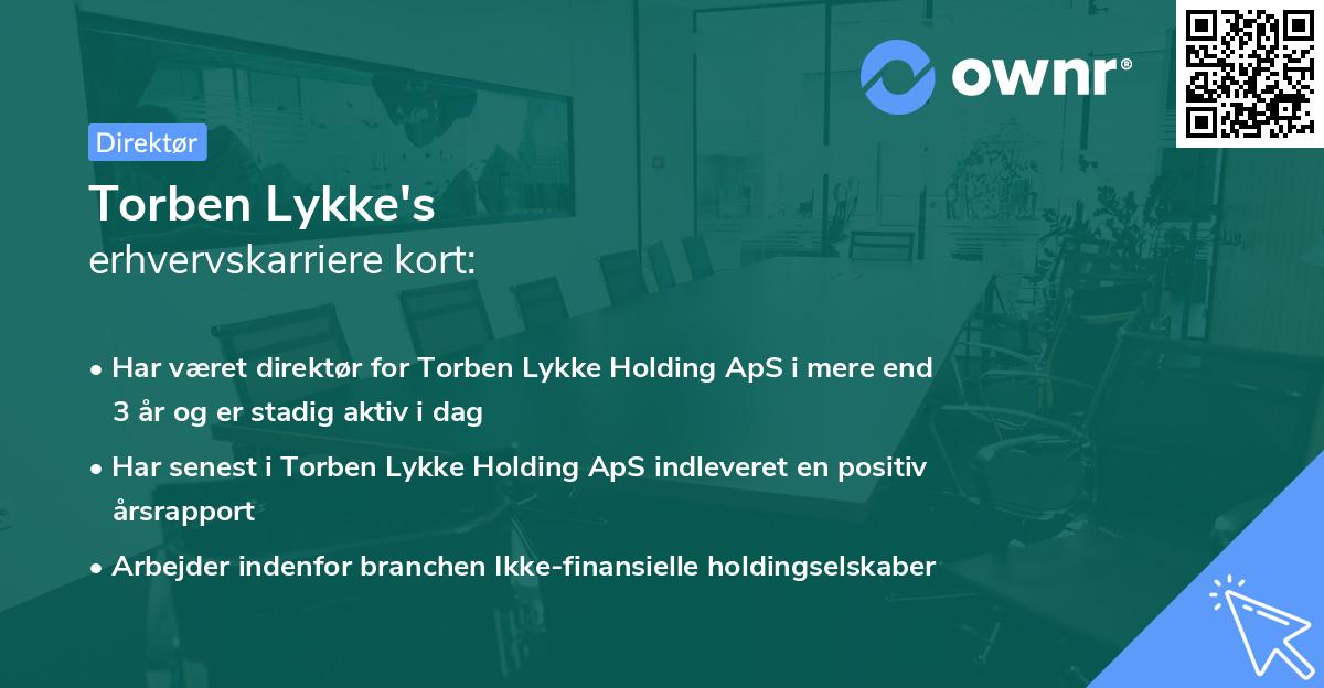 Torben Lykke's erhvervskarriere kort
