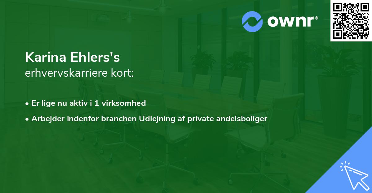 Karina Ehlers's erhvervskarriere kort