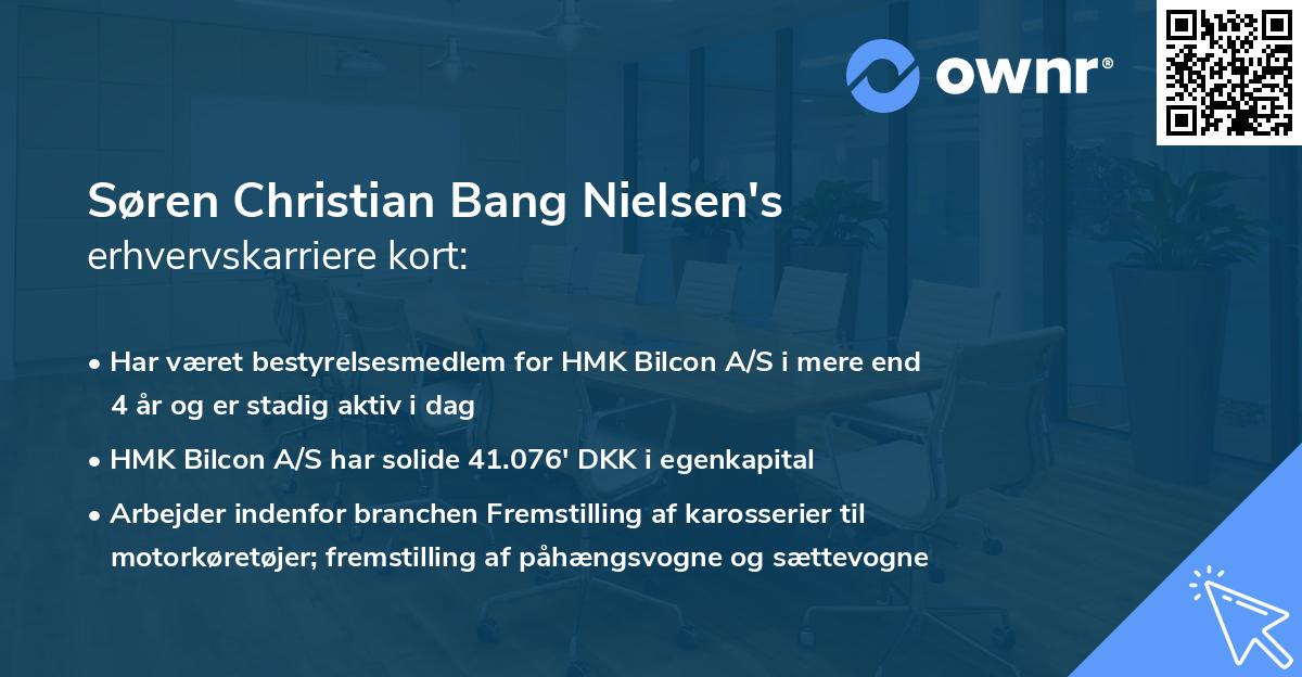Søren Christian Bang Nielsen's erhvervskarriere kort