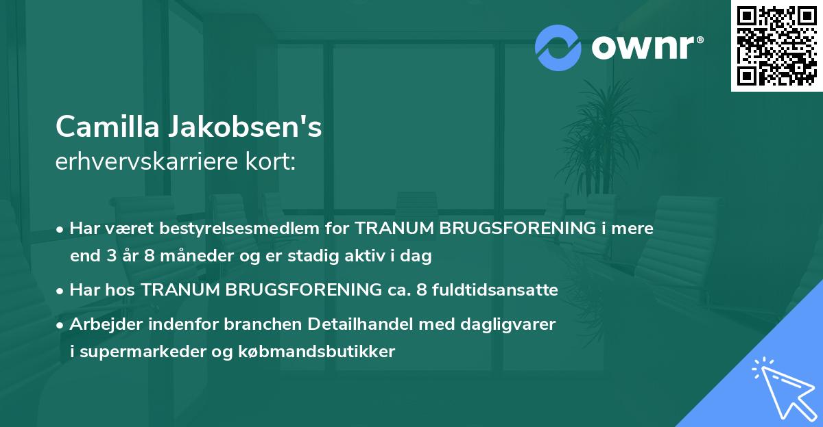 Camilla Jakobsen's erhvervskarriere kort