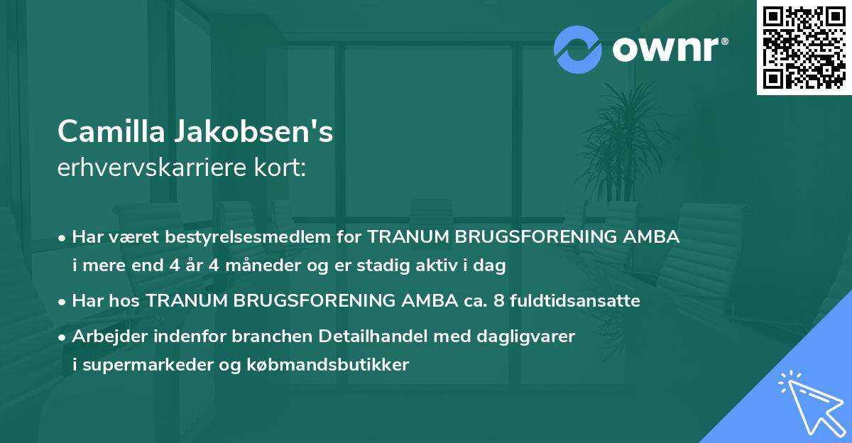 Camilla Jakobsen's erhvervskarriere kort