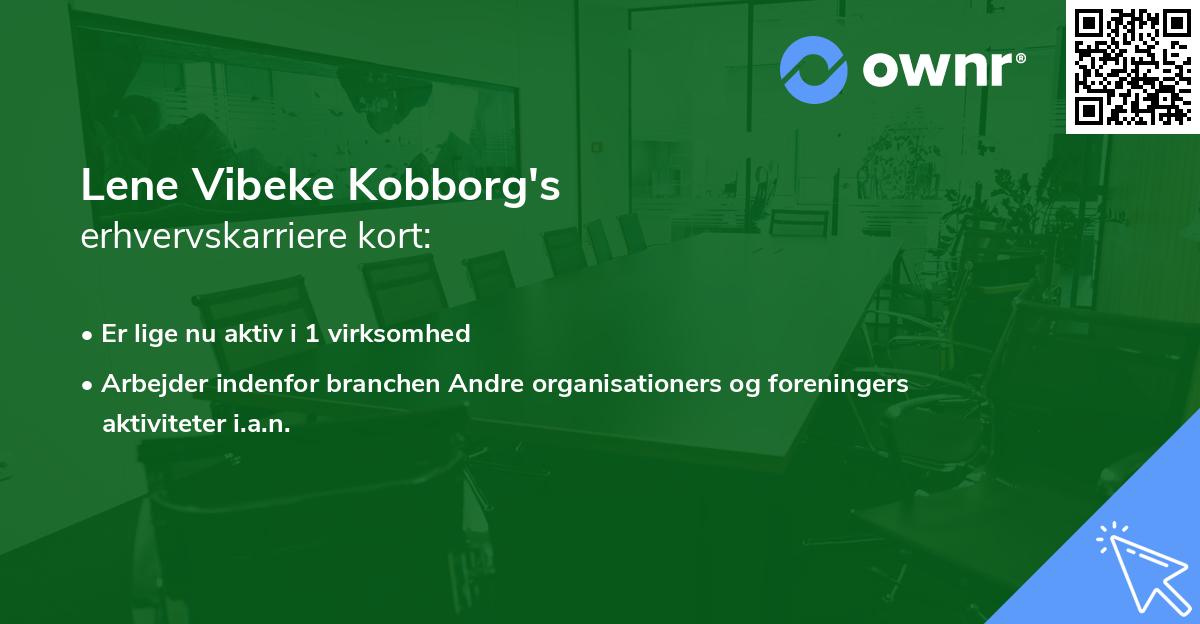 Lene Vibeke Kobborg's erhvervskarriere kort