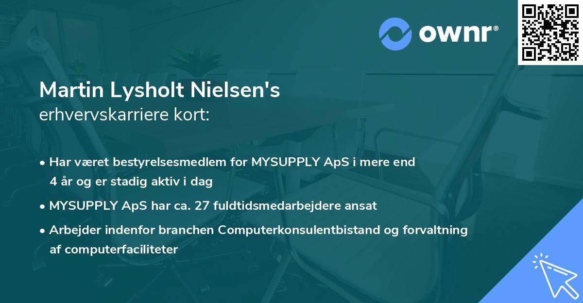 Martin Lysholt Nielsen's erhvervskarriere kort