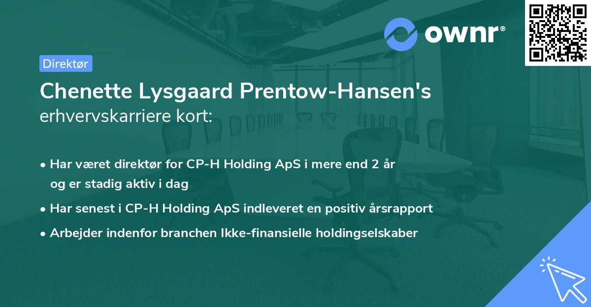 Chenette Lysgaard Prentow-Hansen's erhvervskarriere kort