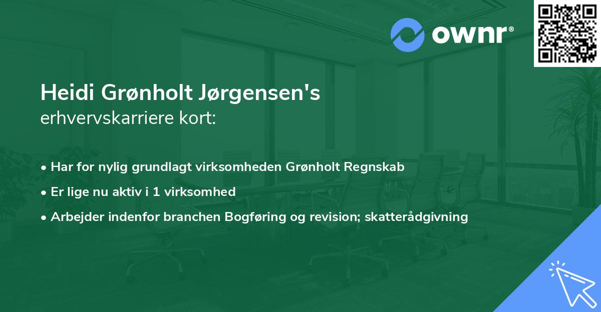 Heidi Grønholt Jørgensen's erhvervskarriere kort