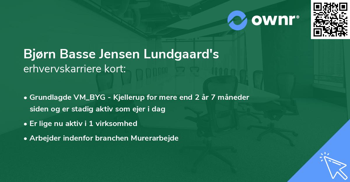 Bjørn Basse Jensen Lundgaard's erhvervskarriere kort