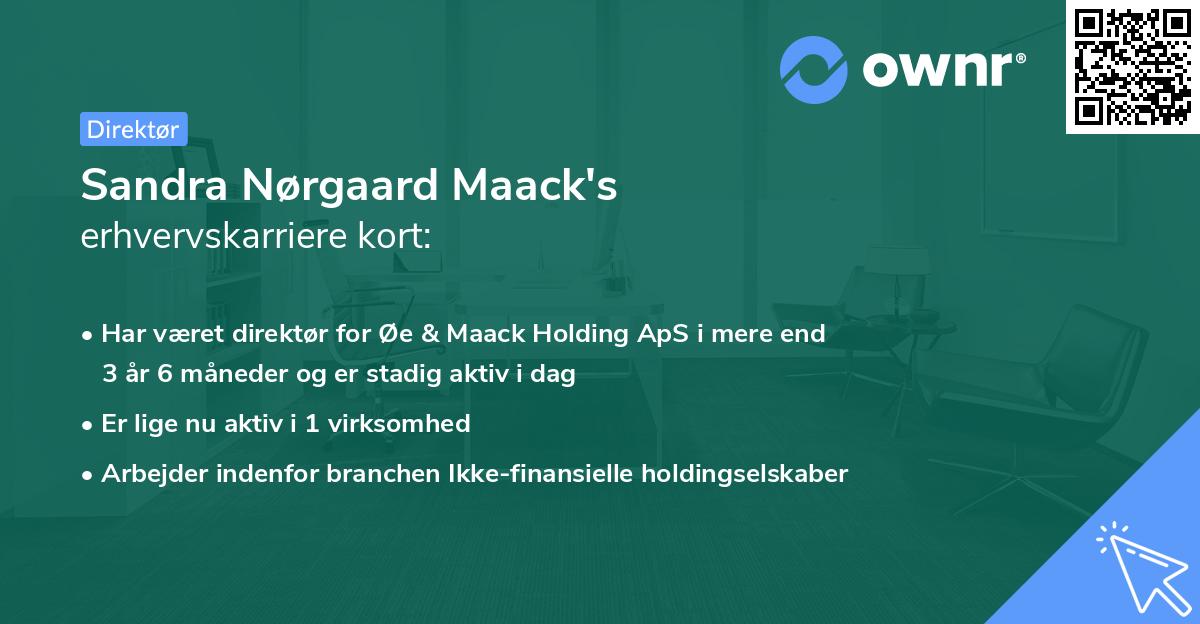 Sandra Nørgaard Maack's erhvervskarriere kort