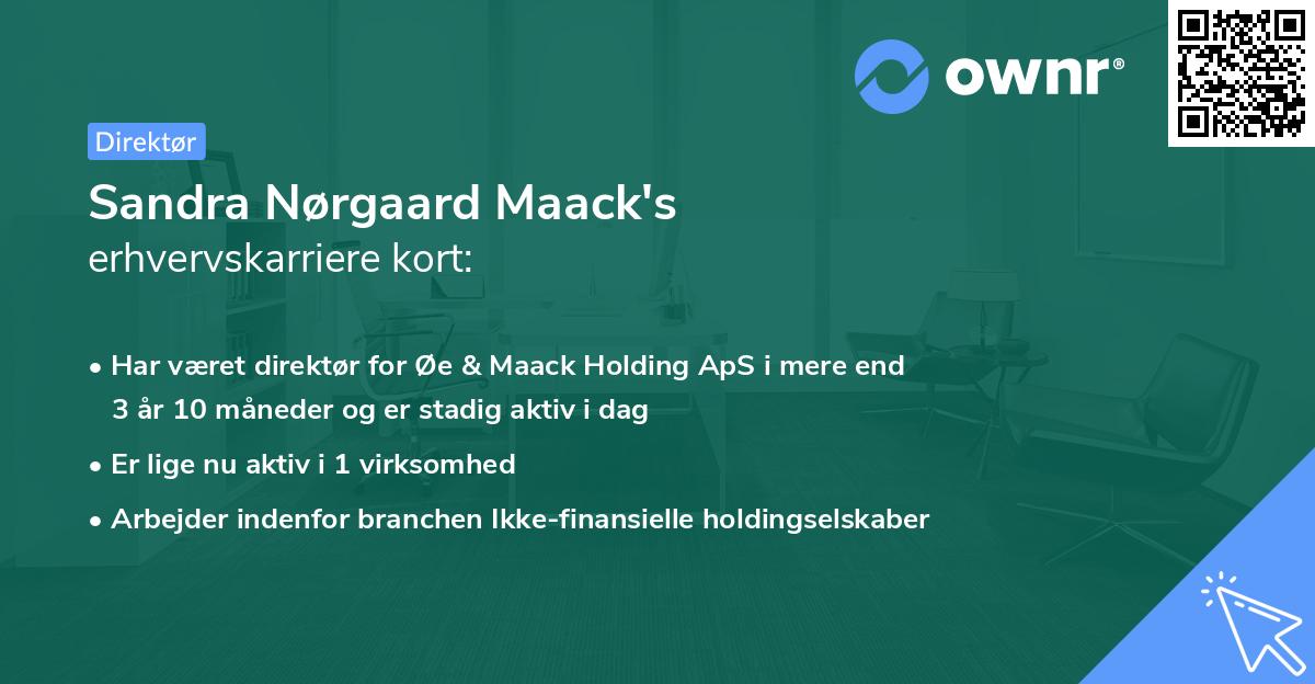 Sandra Nørgaard Maack's erhvervskarriere kort