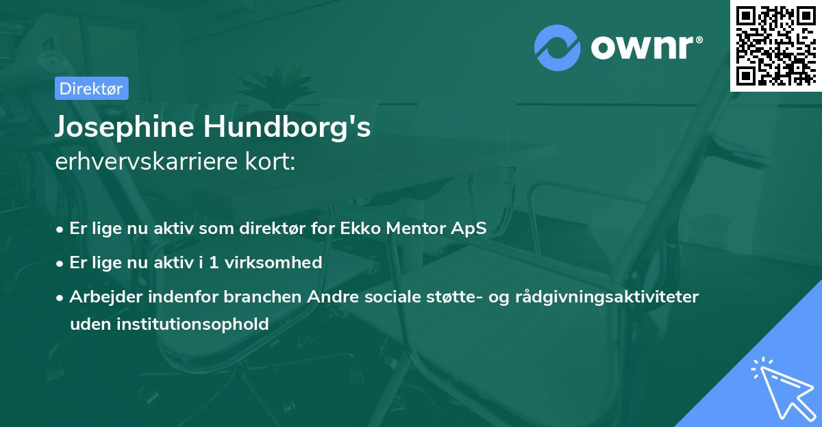 Josephine Hundborg's erhvervskarriere kort