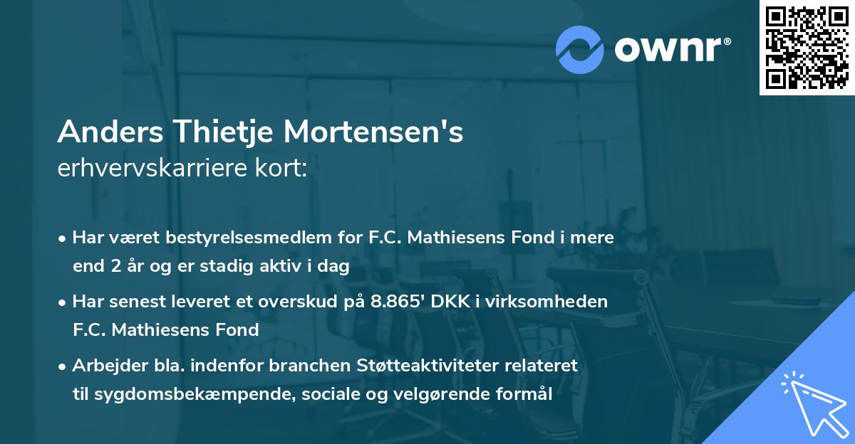 Anders Thietje Mortensen's erhvervskarriere kort