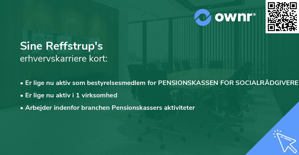 Sine Reffstrup's erhvervskarriere kort
