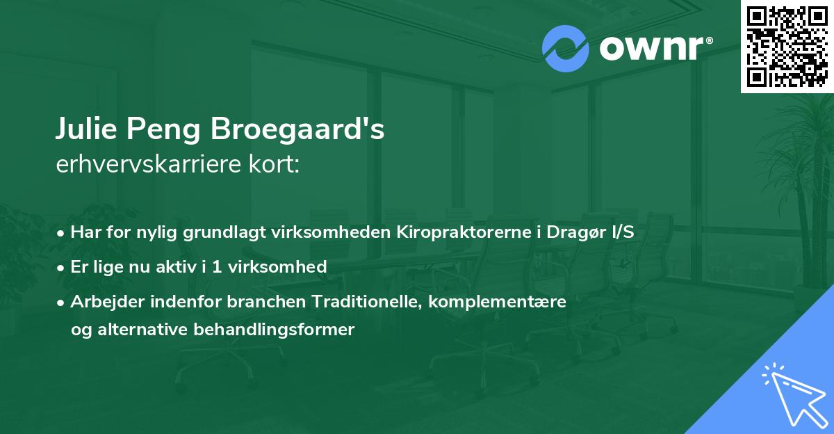 Julie Peng Broegaard's erhvervskarriere kort