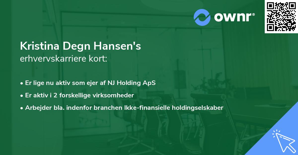 Kristina Degn Hansen's erhvervskarriere kort
