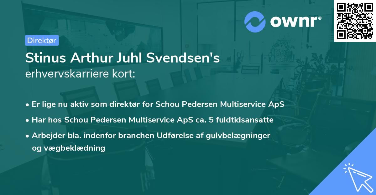 Stinus Arthur Juhl Svendsen's erhvervskarriere kort