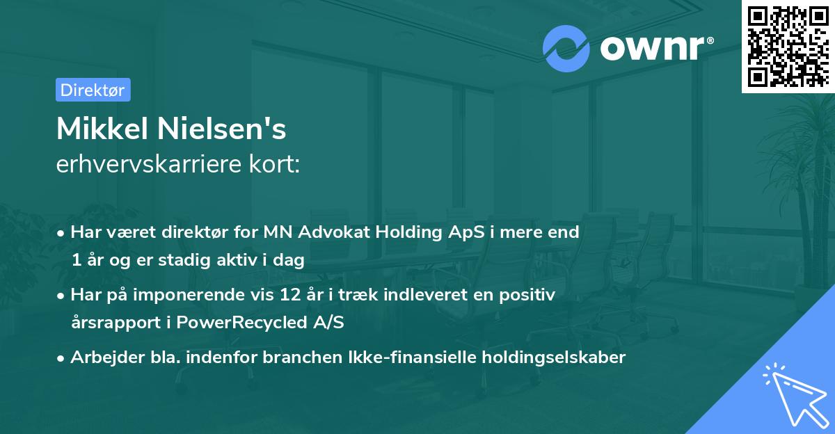Mikkel Nielsen's erhvervskarriere kort