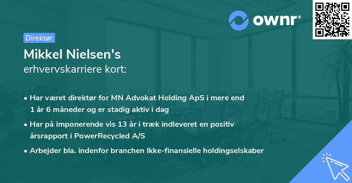 Mikkel Nielsen's erhvervskarriere kort