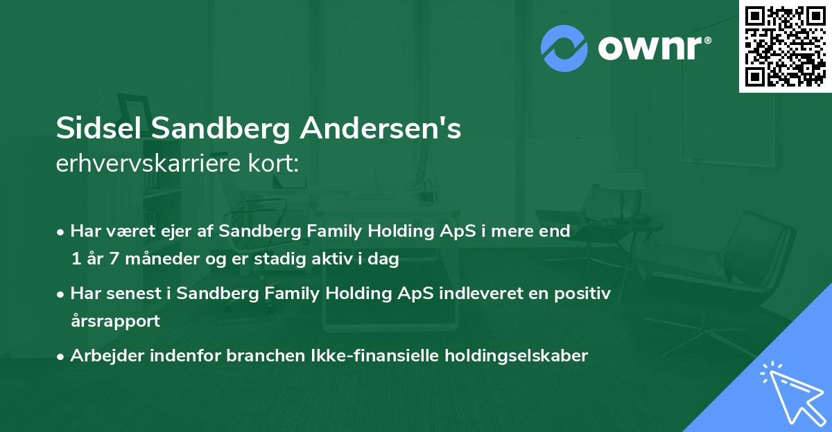 Sidsel Sandberg Andersen's erhvervskarriere kort