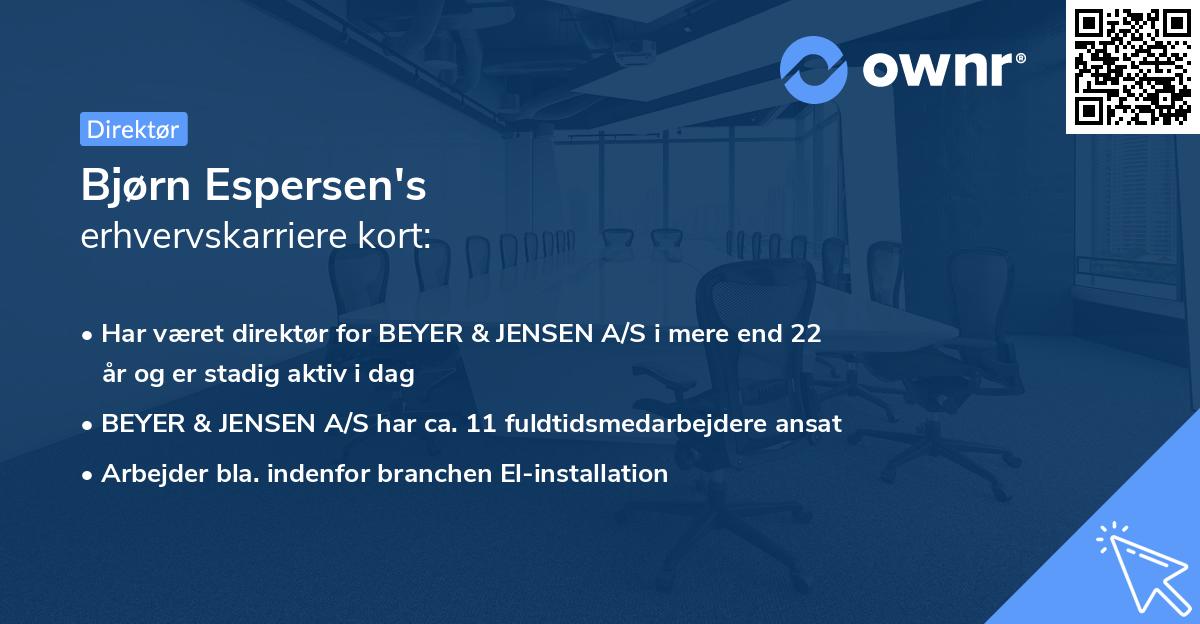 Bjørn Espersen's erhvervskarriere kort