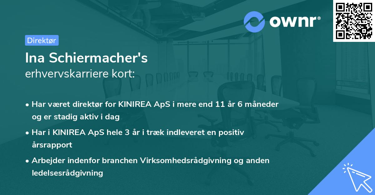 Ina Schiermacher's erhvervskarriere kort