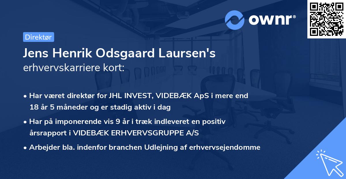 Jens Henrik Odsgaard Laursen's erhvervskarriere kort