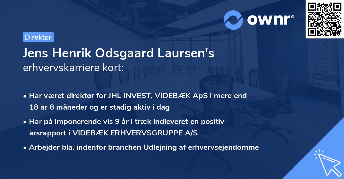 Jens Henrik Odsgaard Laursen's erhvervskarriere kort