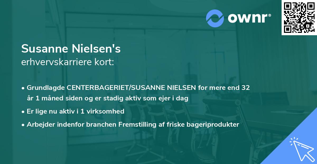 Susanne Nielsen's erhvervskarriere kort