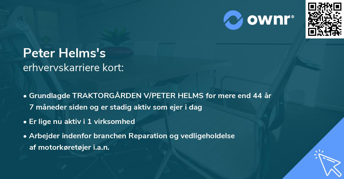 Peter Helms's erhvervskarriere kort