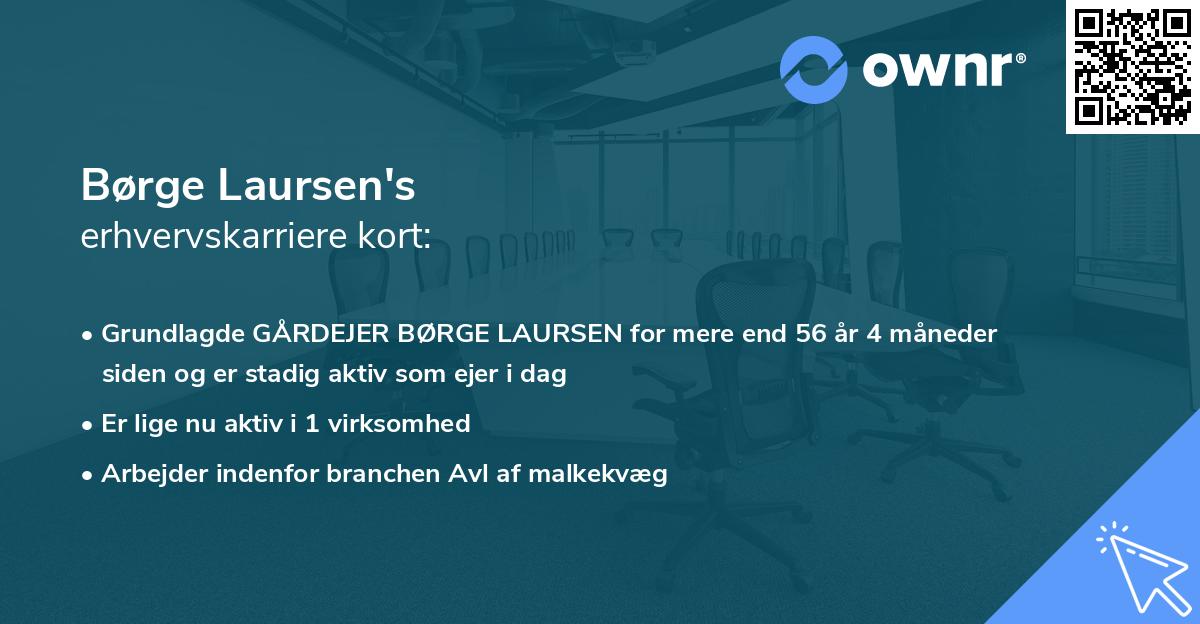 Børge Laursen's erhvervskarriere kort