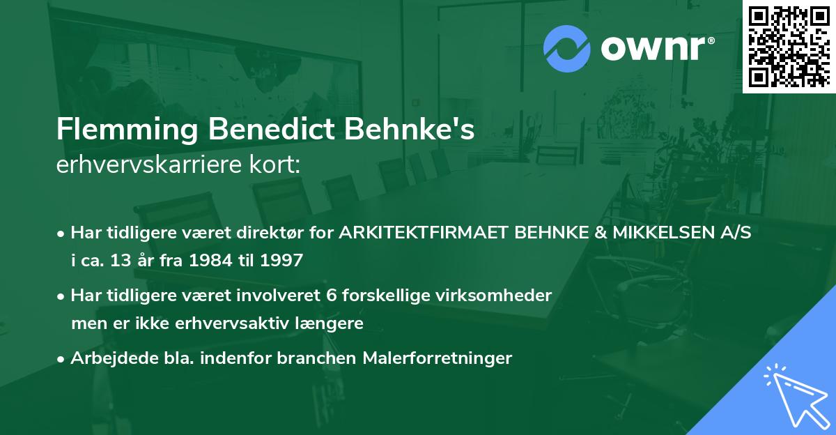 Flemming Benedict Behnke's erhvervskarriere kort