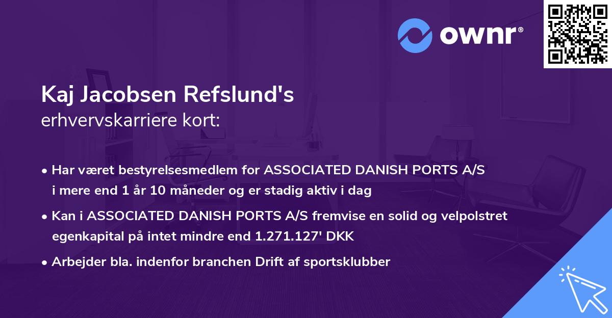 Kaj Jacobsen Refslund's erhvervskarriere kort