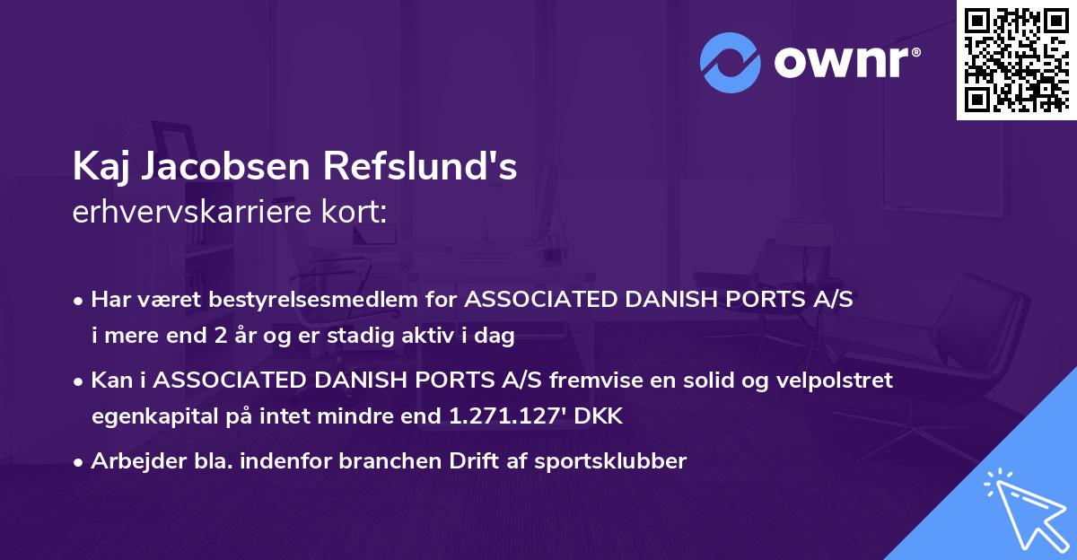Kaj Jacobsen Refslund's erhvervskarriere kort