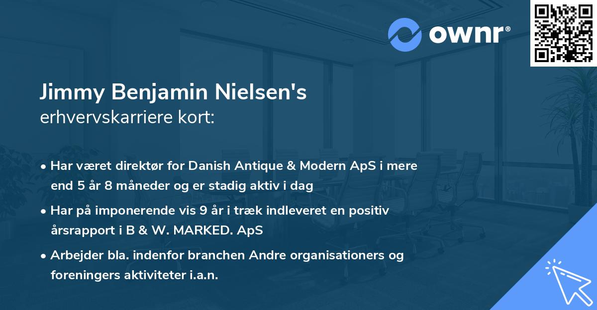 Jimmy Benjamin Nielsen's erhvervskarriere kort