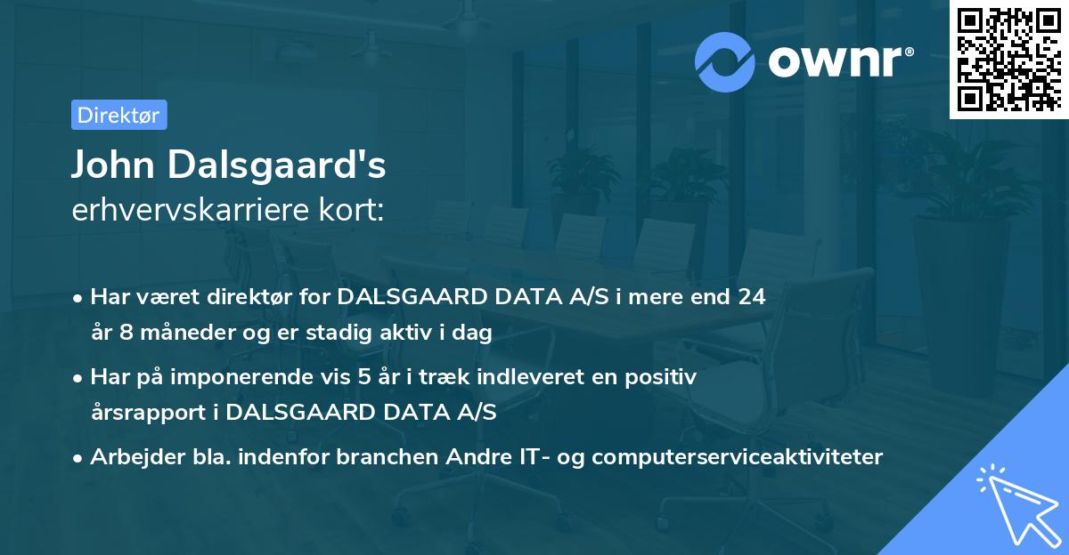 John Dalsgaard's erhvervskarriere kort