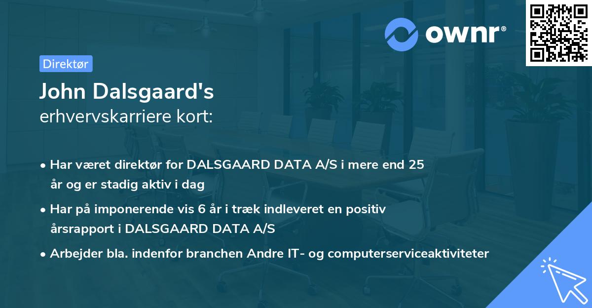 John Dalsgaard's erhvervskarriere kort