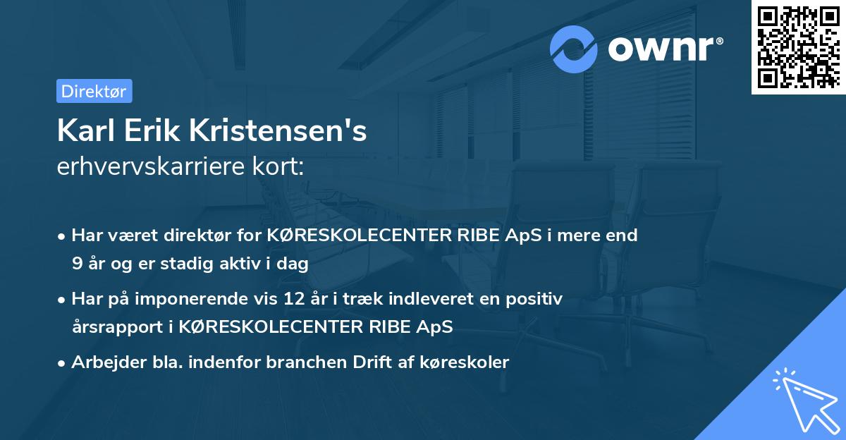 Karl Erik Kristensen's erhvervskarriere kort