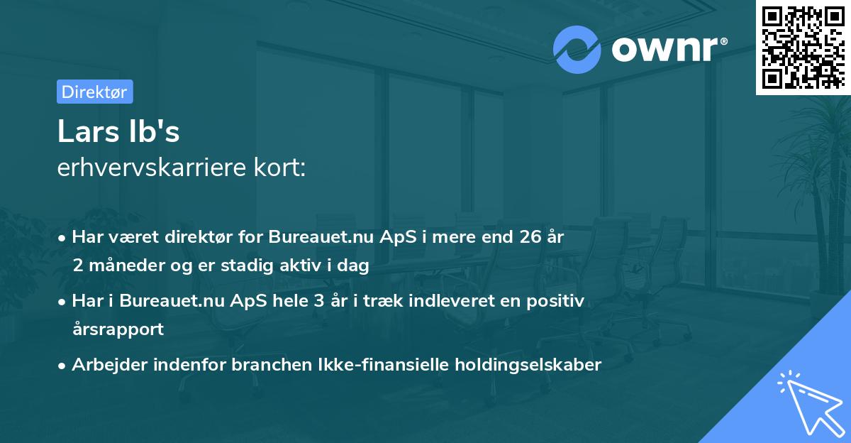 Lars Ib's erhvervskarriere kort