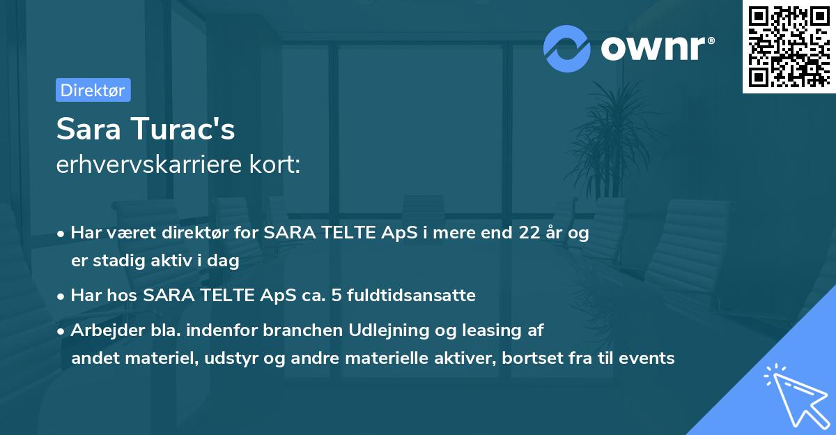 Sara Turac's erhvervskarriere kort