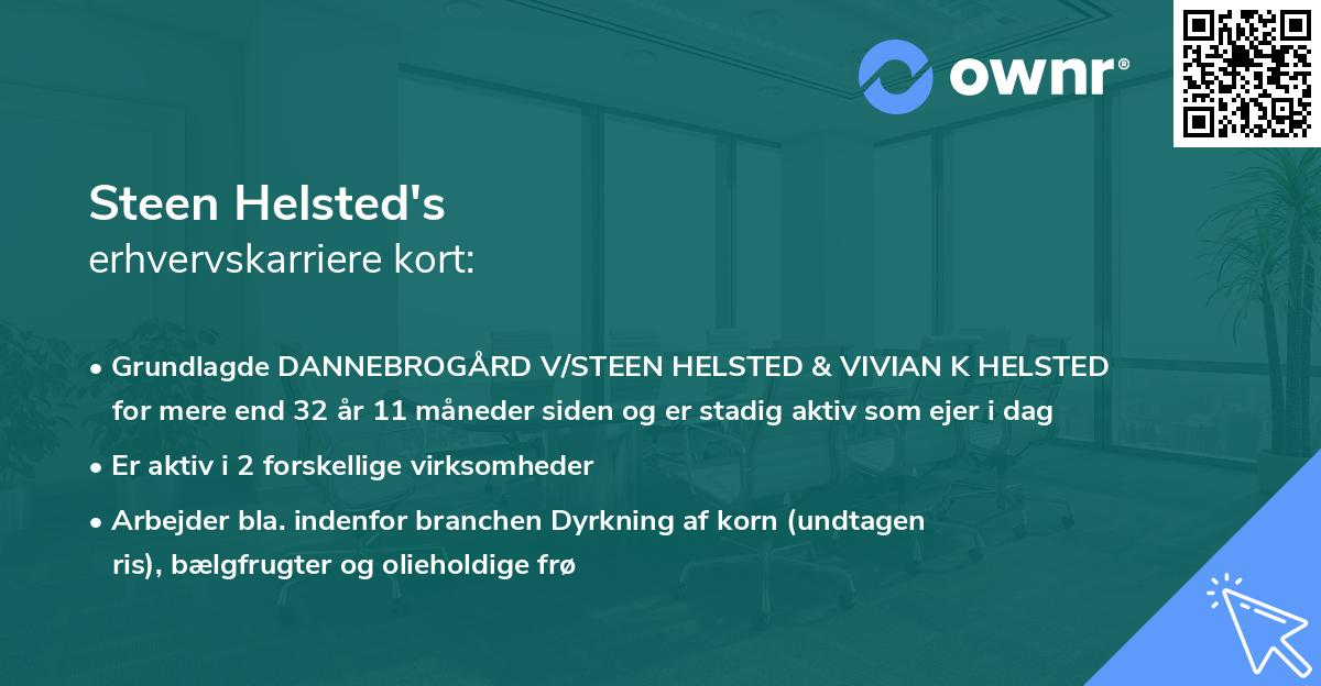 Steen Helsted's erhvervskarriere kort