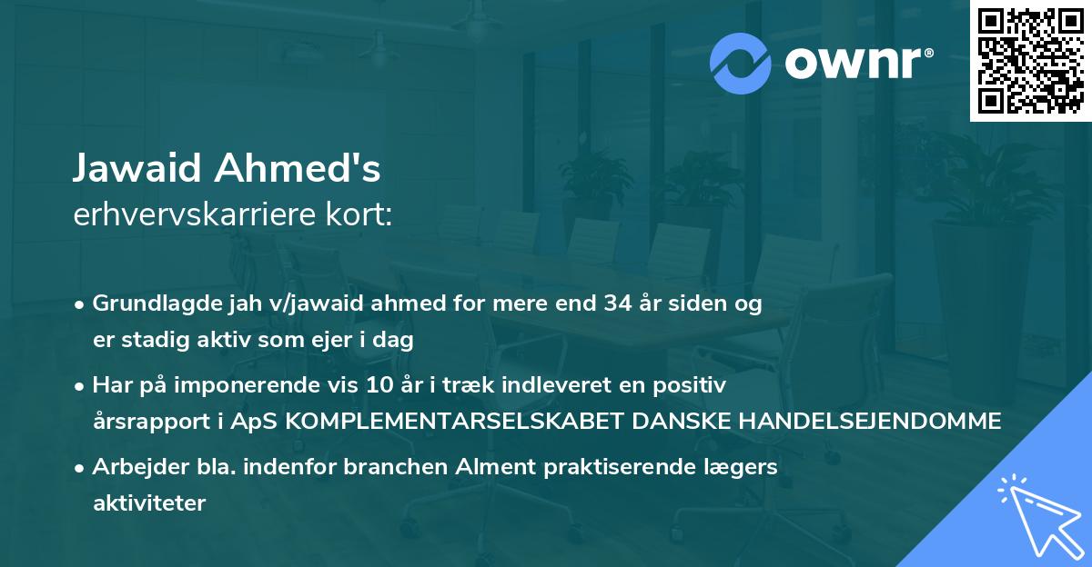 Jawaid Ahmed's erhvervskarriere kort