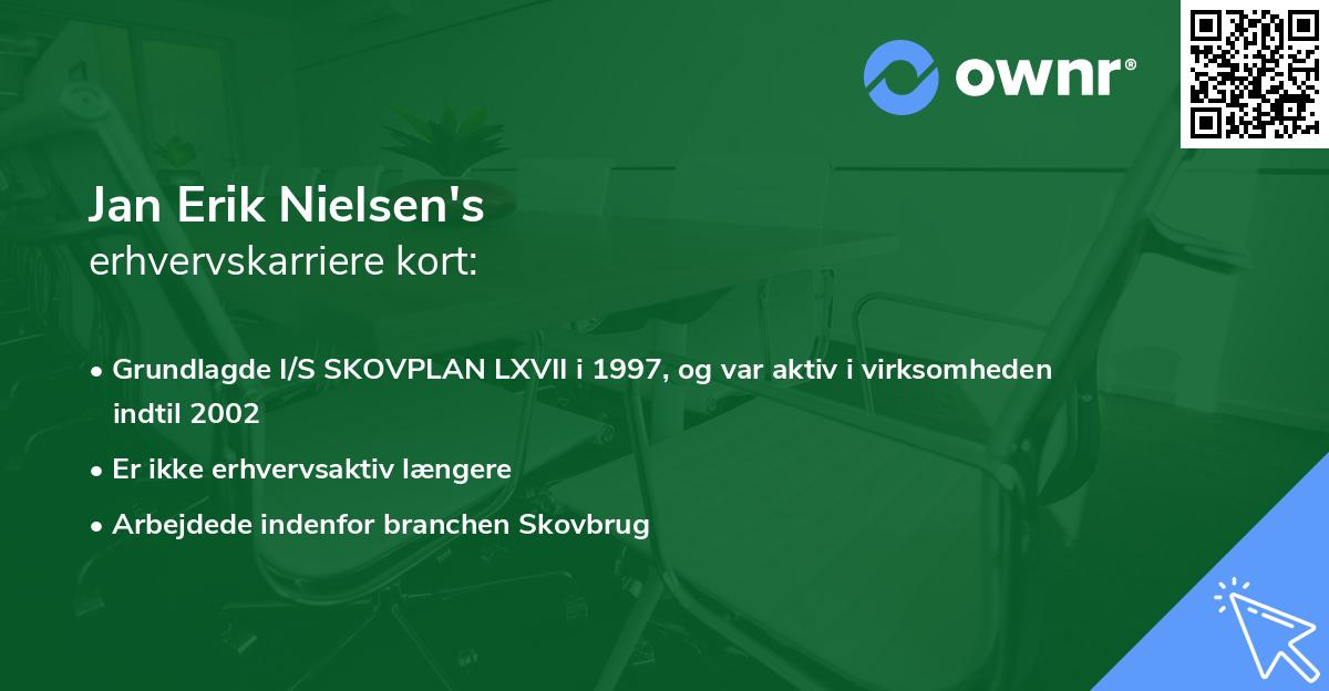 Jan Erik Nielsen's erhvervskarriere kort