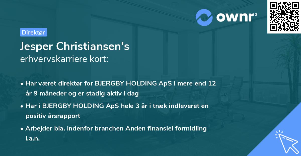 Jesper Christiansen's erhvervskarriere kort